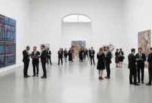 Exposición en una galería de arte contemporáneo