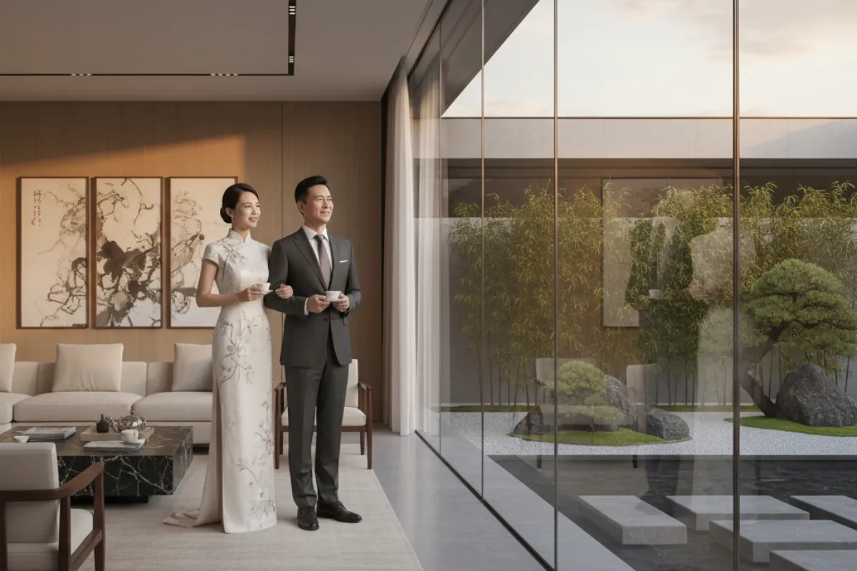 Vivienda de lujo con jardín Zen habitada por millonarios chinos